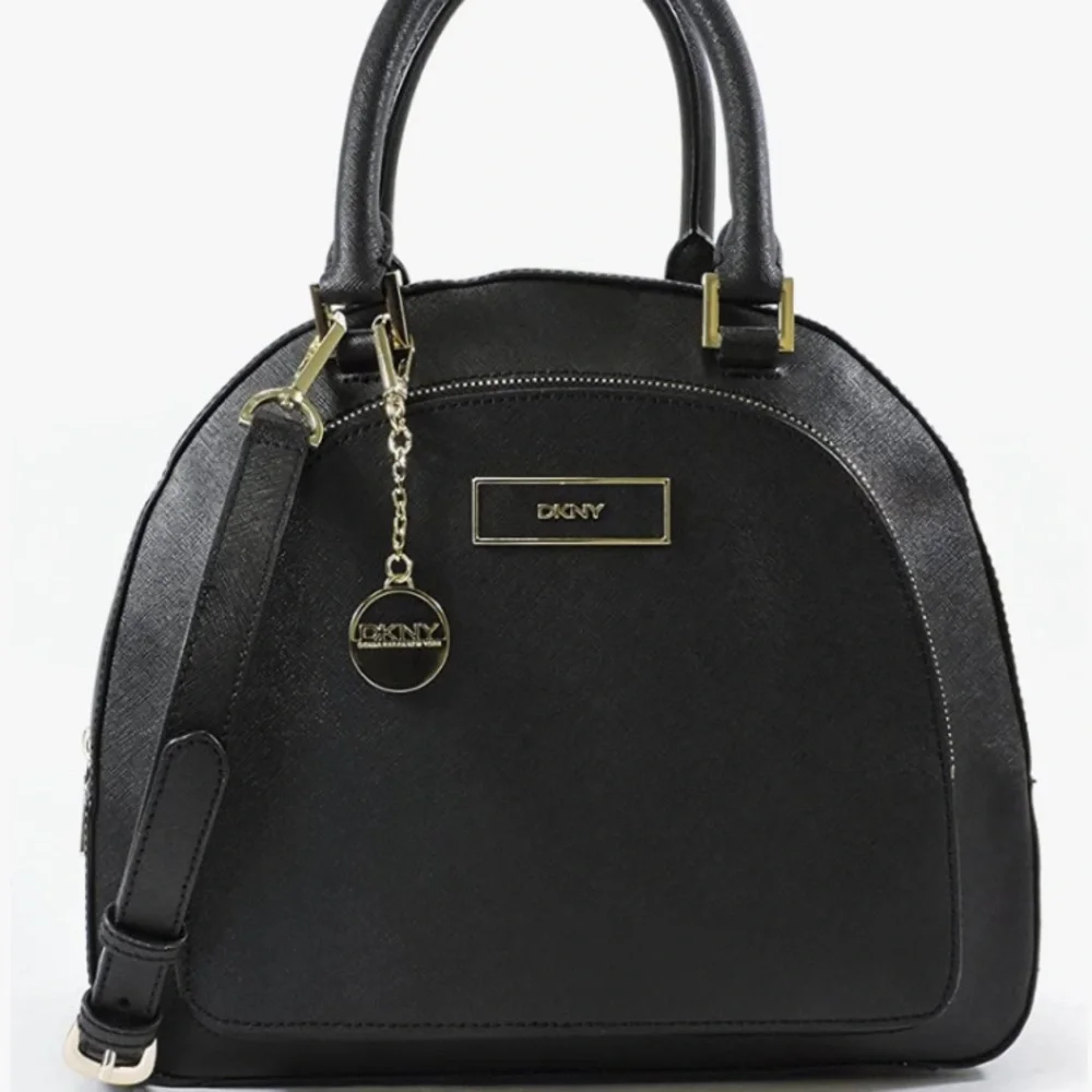 DKNY Saffiano Leather Top Zip Round Satchel - Picture 1 of 11